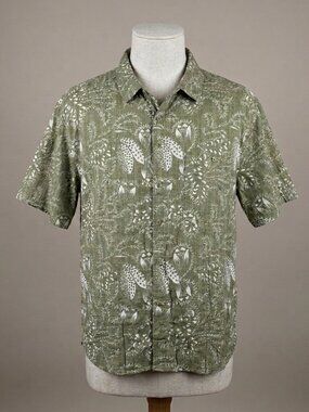 Columbia Men’s Size L Cotton Blend Short Sleeve Button Down Casual Camp Shirt